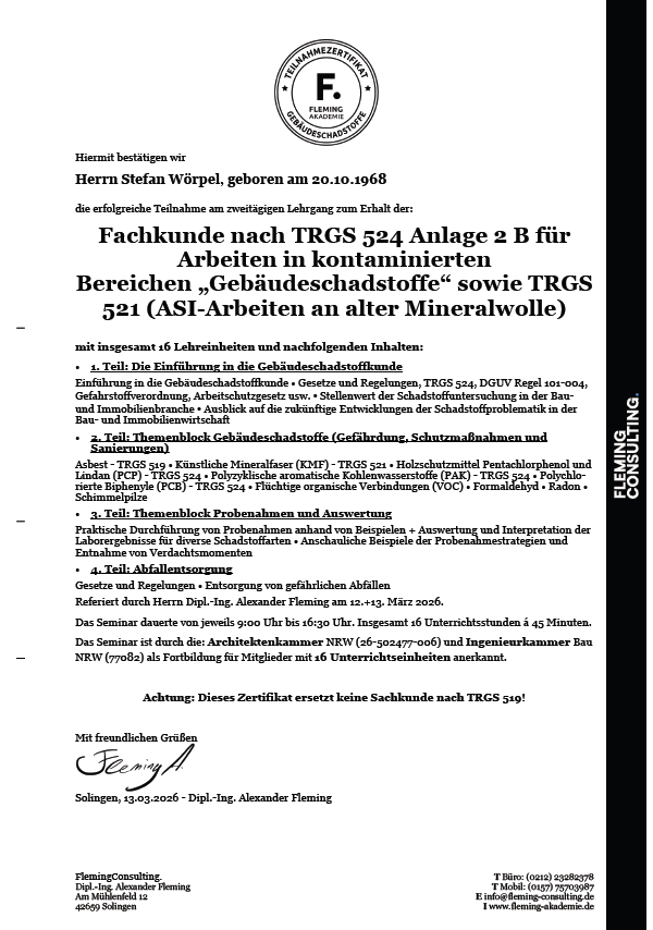 Stefan Zertifikat